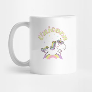 Cute Unicorn With Stars and Rainbow Mug